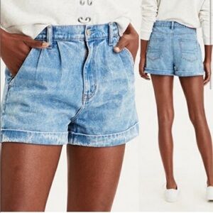 American Eagle Mom Shorts Denim High Rise Blue Womens 8